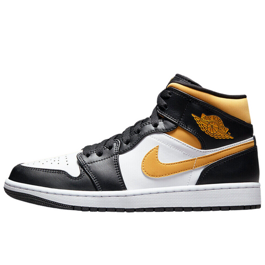 JORDAN 1 MID WHITE POLLEN BLACK (GS & MENS)