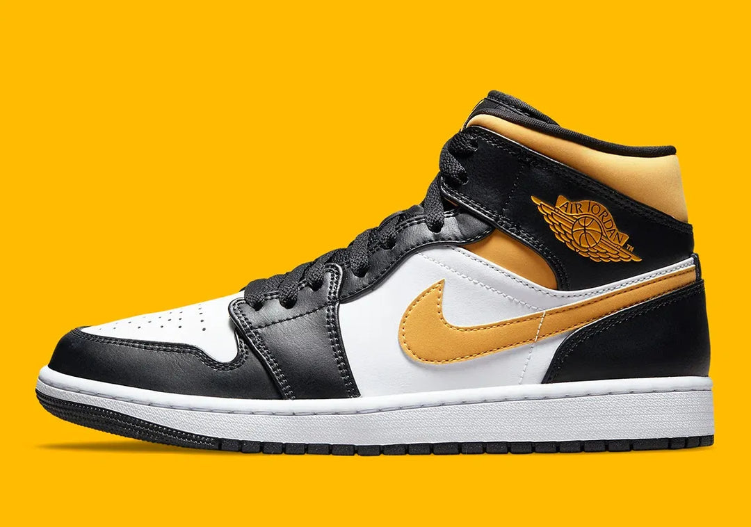 JORDAN 1 MID WHITE POLLEN BLACK (GS & MENS)