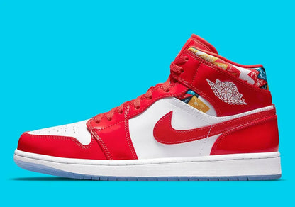 JD1 MID WHITE BLACK CHILE RED