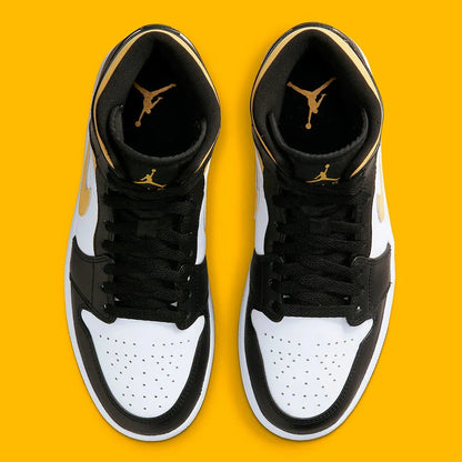 JORDAN 1 MID WHITE POLLEN BLACK (GS & MENS)